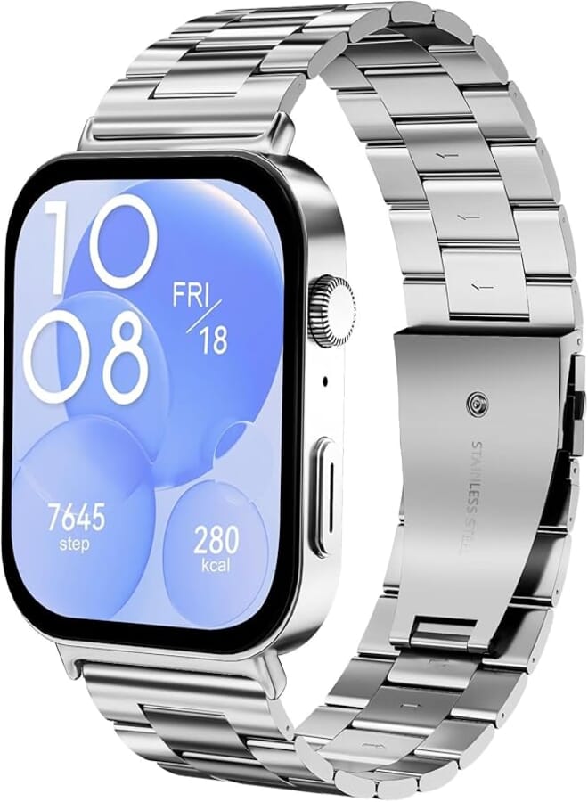 Metal Bracelets Compatible with Huawei Watch Fit 3 Bracelet, Stainless Steel Replacement Strap for Huawei Watch Fit 3 Watch Strap for Women Men
